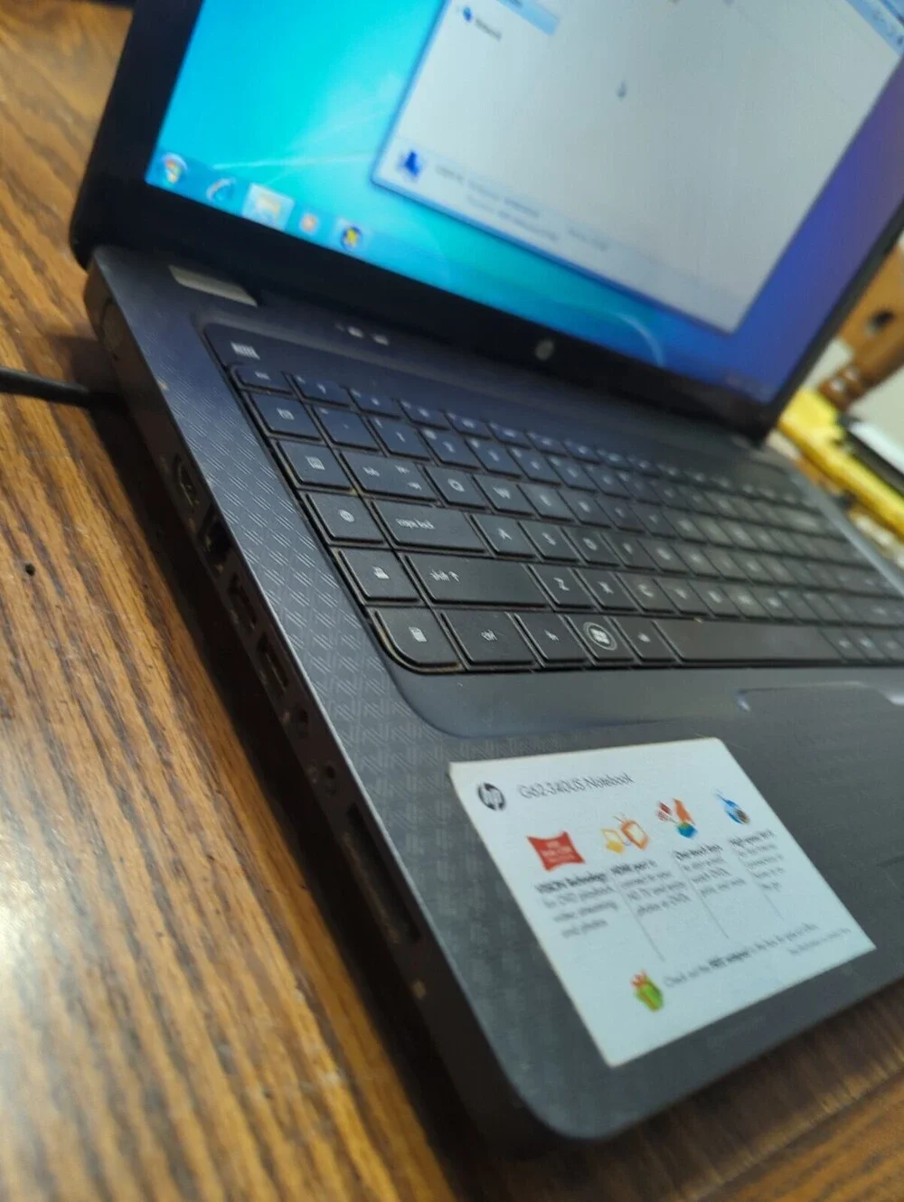 HP G62 Laptop Athlon P340, 4gb Ram, 40gb SSD, Win 7, DVD-RW, Wi-Fi, Webcam